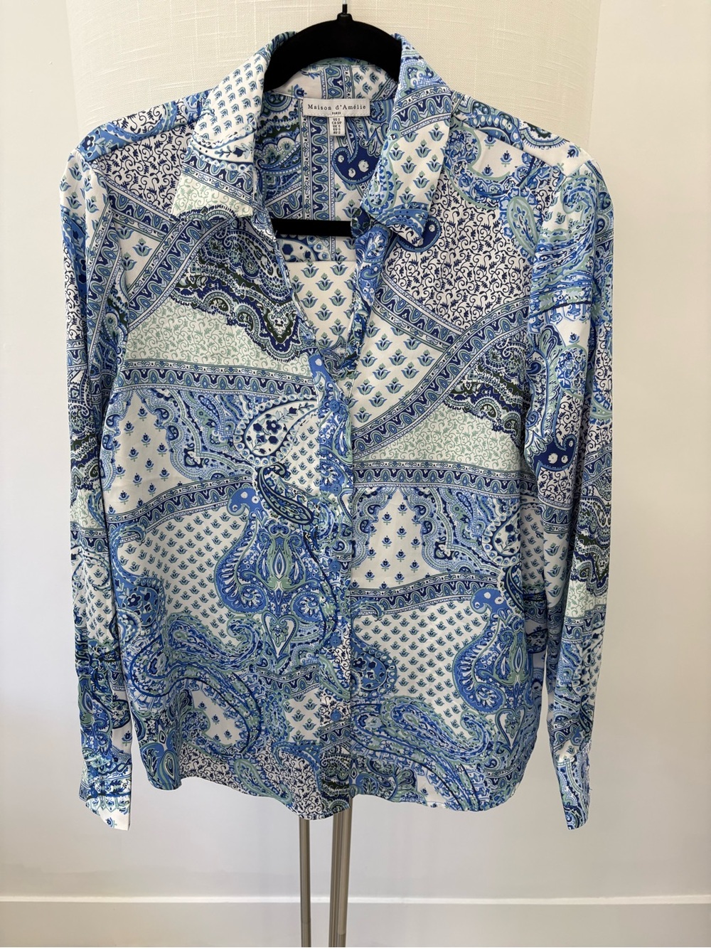 Blue Paisley Long-Sleeve Shirt